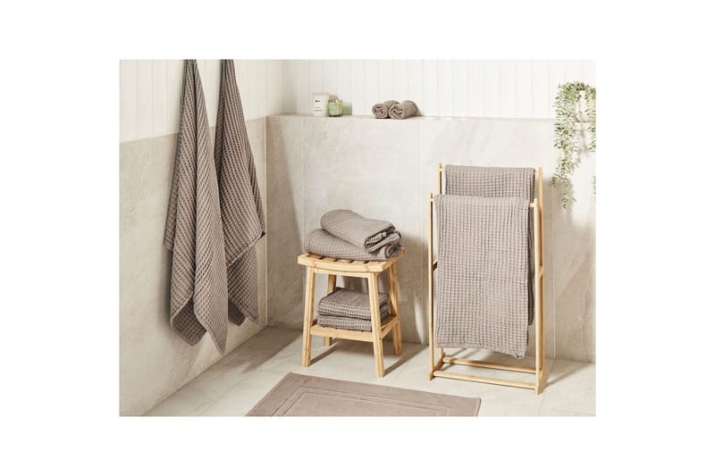 Handduk Areora set om 11 Taupe - Taupe - Textilier & mattor - Badrumstextilier