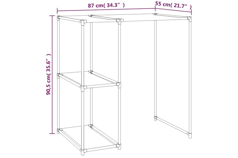 beBasic Hylla för tvättmaskin gräddvit 87x55x90,5 cm järn - Möbler - Tillbehör & accessoarer - Badrumstillbehör - Handdukshängare