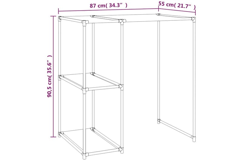 beBasic Hylla för tvättmaskin gräddvit 87x55x90,5 cm järn - Handdukshängare