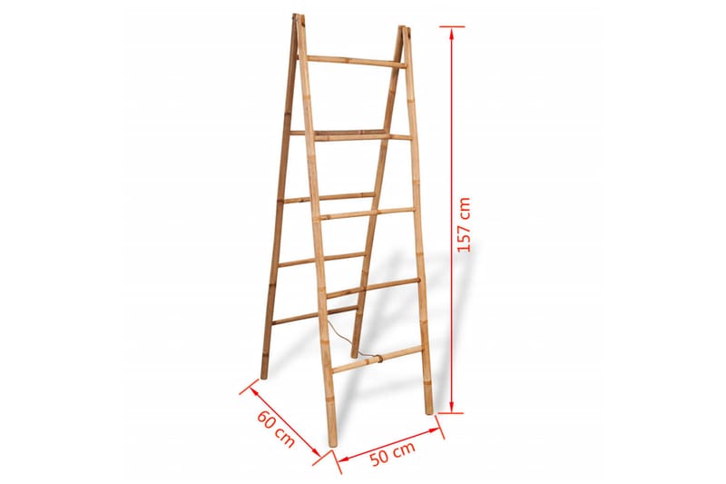 Dubbel handduksstege med 5 pinnar bambu 50x160 cm - Brun - Möbler - Tillbehör & accessoarer - Badrumstillbehör - Handdukshängare
