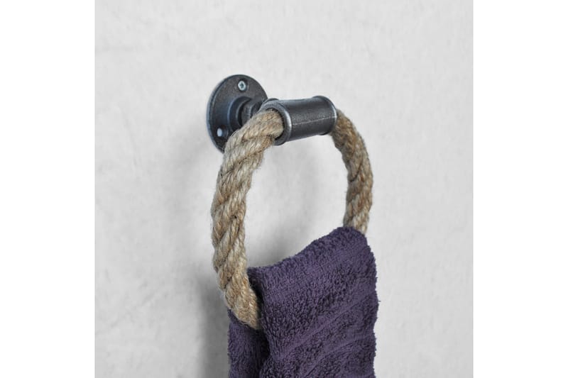 Evila Handdukshängare Rep - Svart - Möbler - Tillbehör & accessoarer - Badrumstillbehör - Handdukshängare