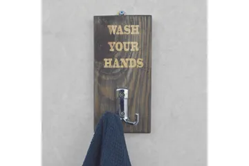 Evila Handdukshängare Wash Your Hands' - Trä - Möbler - Tillbehör & accessoarer - Badrumstillbehör - Handdukshängare