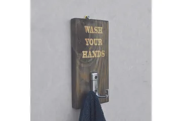 Evila Handdukshängare Wash Your Hands' - Trä - Möbler - Tillbehör & accessoarer - Badrumstillbehör - Handdukshängare