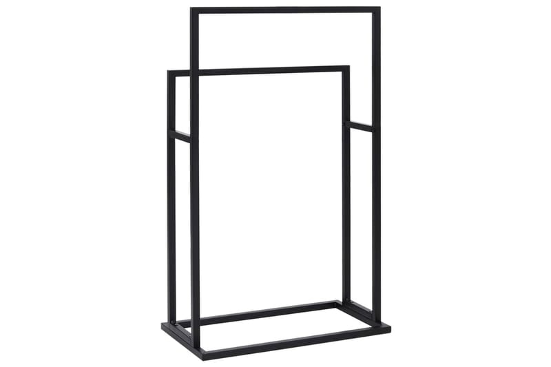Fristående handdukshängare svart 48x24x78,5 cm stål - Svart - Möbler - Tillbehör & accessoarer - Badrumstillbehör - Handdukshängare