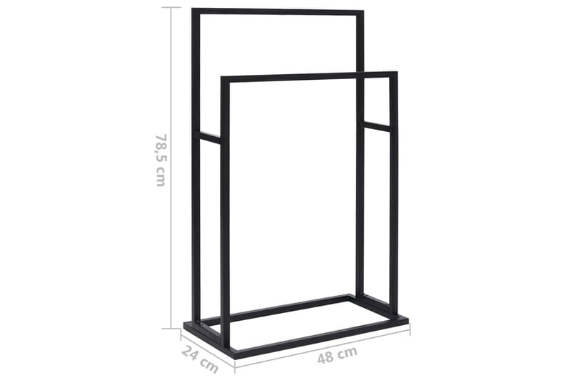 Fristående handdukshängare svart 48x24x78,5 cm stål - Svart - Möbler - Tillbehör & accessoarer - Badrumstillbehör - Handdukshängare