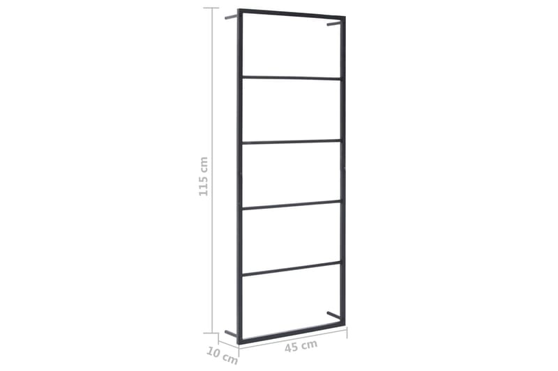 Handdukshängare svart 45x10x115 cm stål - Svart - Möbler - Tillbehör & accessoarer - Badrumstillbehör - Handdukshängare