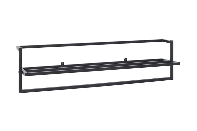 Handdukshängare svart 95x25x22 cm stål - Svart - Handdukshängare