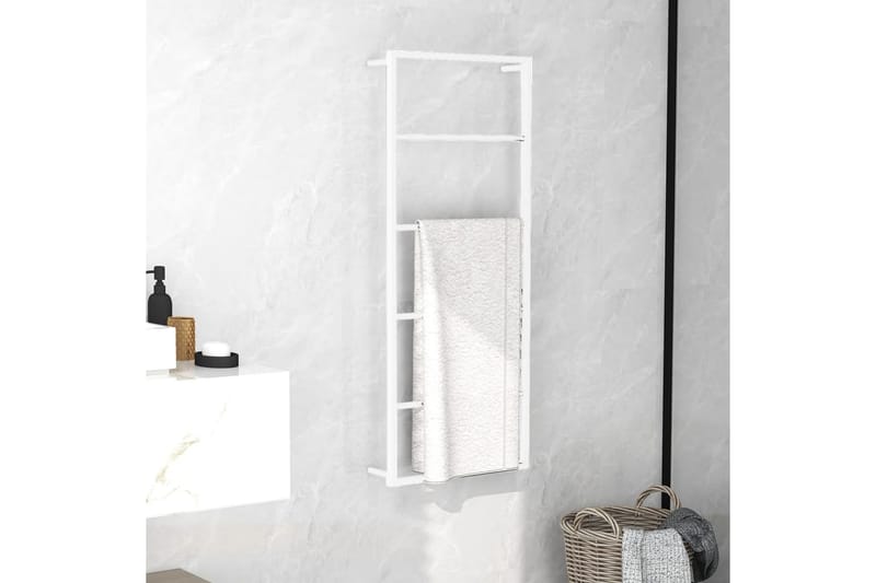 Handdukshängare vit 45x10x115 cm stål - Vit - Möbler - Tillbehör & accessoarer - Badrumstillbehör - Handdukshängare
