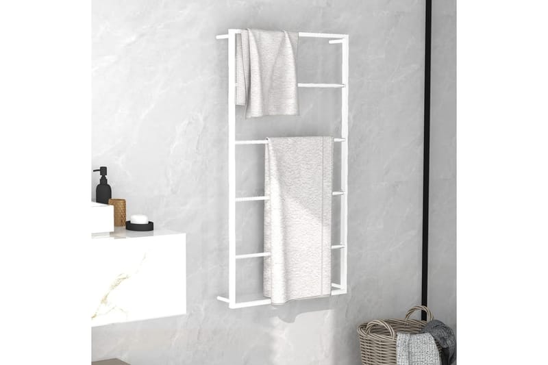 Handdukshängare vit 60x10x116 cm stål - Vit - Möbler - Tillbehör & accessoarer - Badrumstillbehör - Handdukshängare