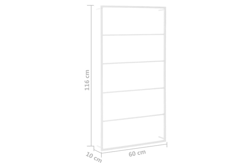 Handdukshängare vit 60x10x116 cm stål - Vit - Handdukshängare