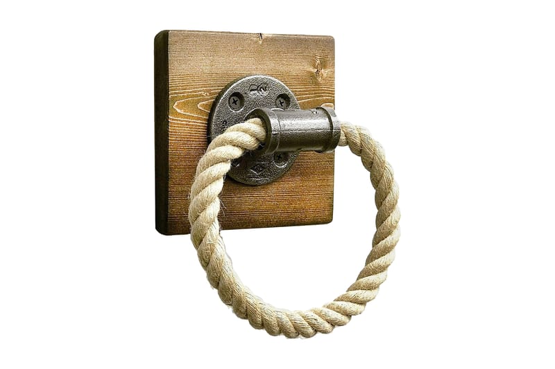 LESPALME Handdukshängare Rep/Trä Trä/Svart - Trä/Svart - Möbler - Tillbehör & accessoarer - Badrumstillbehör - Handdukshängare