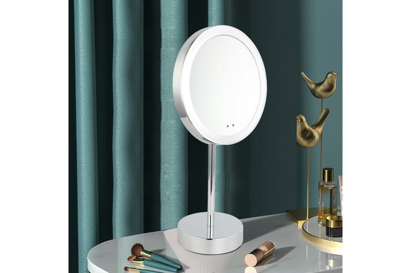 Penny Sminkspegel på fot med LED-belysning x39 cm Vit - Badrumstillbehör - Sminkspegel
