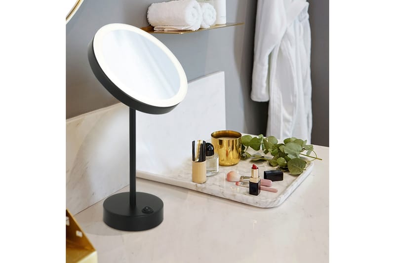 Poppy Sminkspegel med LED-belysning x cm Svart - Möbler - Tillbehör & accessoarer - Badrumstillbehör