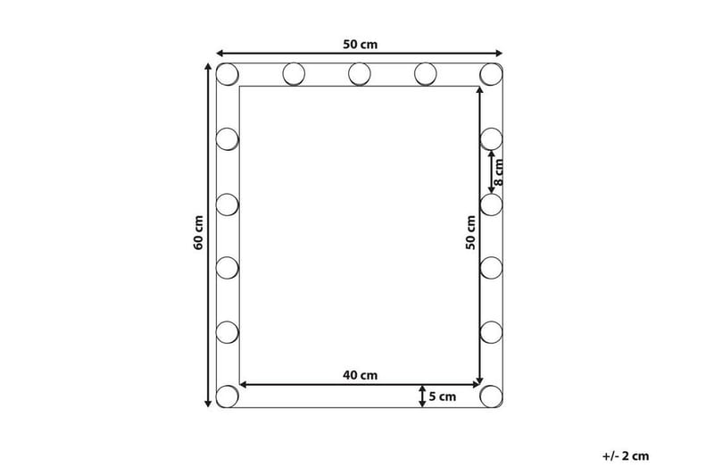QUINESHIA Spegel LED 50x60 cm Transparent - Möbler - Tillbehör & accessoarer - Badrumstillbehör