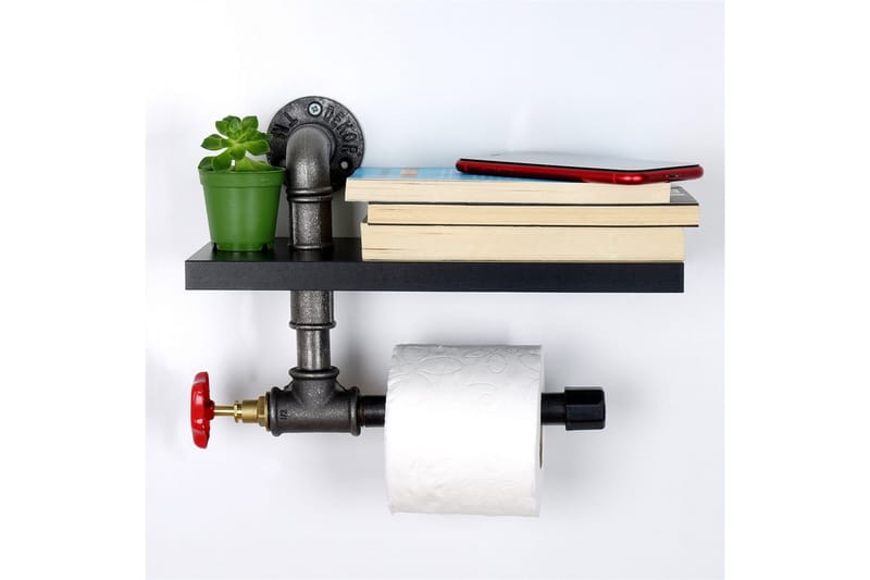 Chandina Toalettpappershållare 30x14 cm - Svart - Möbler - Tillbehör & accessoarer - Badrumstillbehör - Toalettpappershållare