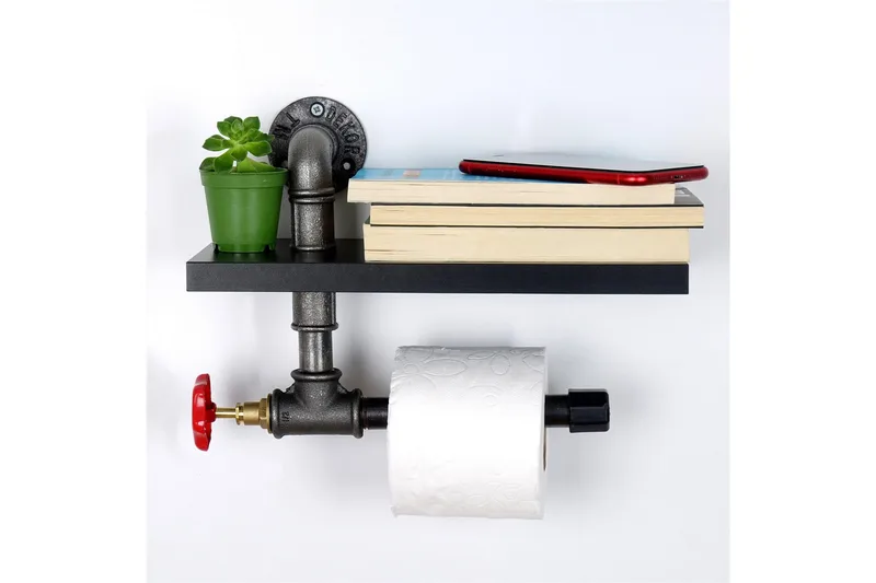 Chandina Toalettpappershållare 30x14 cm - Svart - Möbler - Tillbehör & accessoarer - Badrumstillbehör - Toalettpappershållare