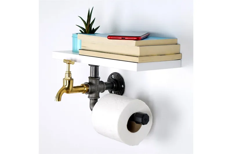 Chandina Toalettpappershållare 30x17 cm - Vit - Möbler - Tillbehör & accessoarer - Badrumstillbehör - Toalettpappershållare