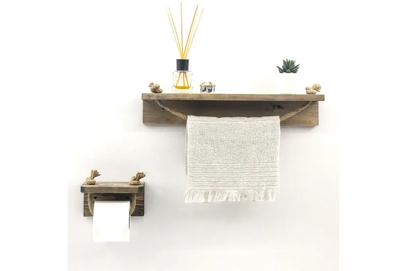 Shauntina Toalettpappershållare 17 cm - Valnöt - Möbler - Tillbehör & accessoarer - Badrumstillbehör - Toalettpappershållare