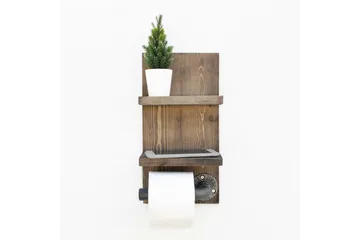 Toalettpappershållare - Valnöt/Mörkgrå - Möbler - Tillbehör & accessoarer - Badrumstillbehör - Toalettpappershållare