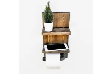 Toalettpappershållare - Valnöt/Mörkgrå - Möbler - Tillbehör & accessoarer - Badrumstillbehör - Toalettpappershållare