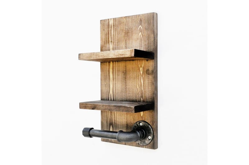 Toalettpappershållare - Valnöt/Mörkgrå - Möbler - Tillbehör & accessoarer - Badrumstillbehör - Toalettpappershållare