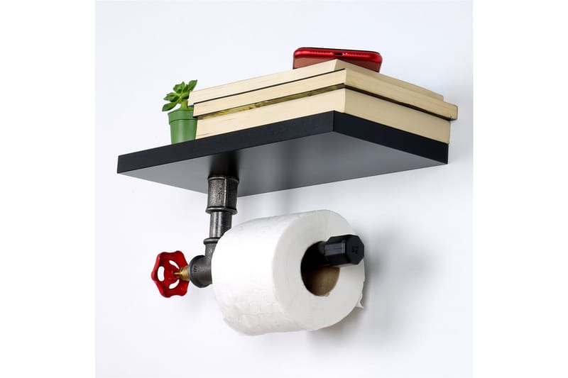 UPAZILA Toalettpappershållare 30x14 cm Svart - Möbler - Tillbehör & accessoarer - Badrumstillbehör - Toalettpappershållare
