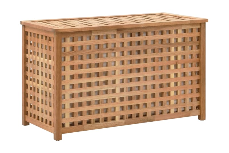 Tvättkorg 77,5x37,5x46,5 cm massivt valnötsträ - Brun - Badrumstillbehör - Tvättkorgar