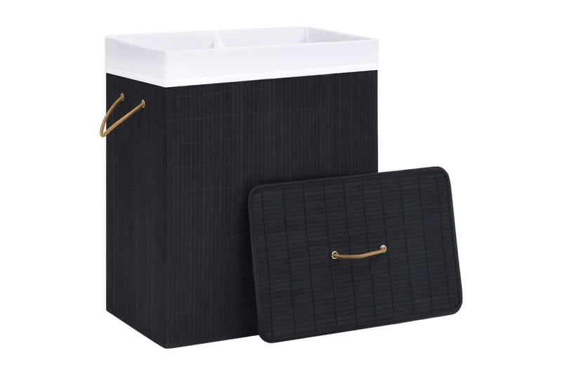 Tvättkorg bambu svart 100 L - Svart - Möbler - Tillbehör & accessoarer - Badrumstillbehör