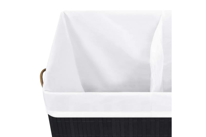 Tvättkorg bambu svart 100 L - Svart - Möbler - Tillbehör & accessoarer - Badrumstillbehör
