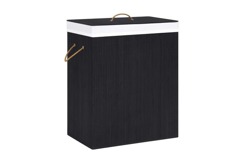 Tvättkorg bambu svart 100 L - Svart - Möbler - Tillbehör & accessoarer - Badrumstillbehör