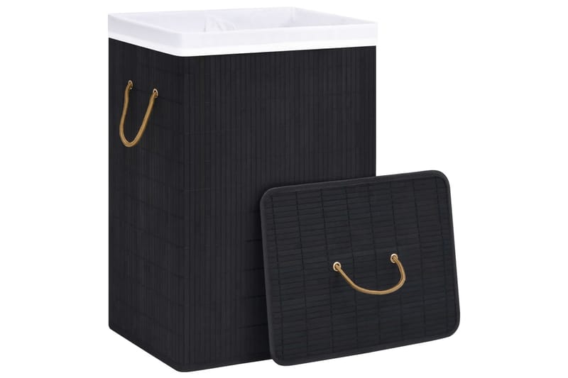 Tvättkorg bambu svart 72 L - Svart - Möbler - Tillbehör & accessoarer - Badrumstillbehör