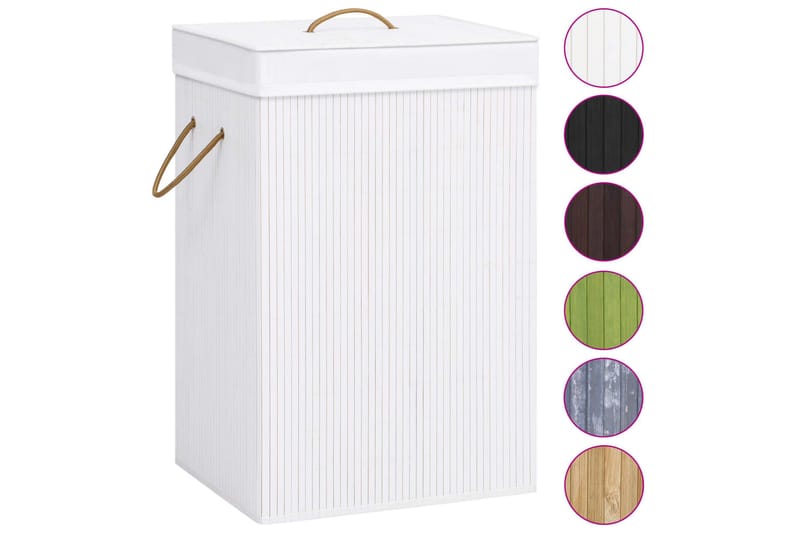 Tvättkorg bambu vit - Vit - Möbler - Tillbehör & accessoarer - Badrumstillbehör