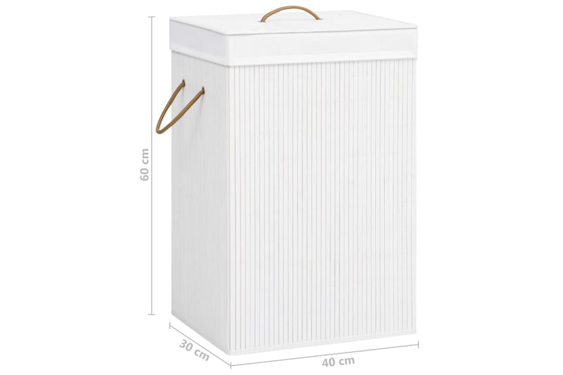 Tvättkorg bambu vit - Vit - Möbler - Tillbehör & accessoarer - Badrumstillbehör