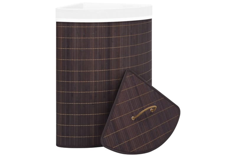 Tvättkorg för hörn bambu brun 60 L - Brun - Möbler - Tillbehör & accessoarer - Badrumstillbehör