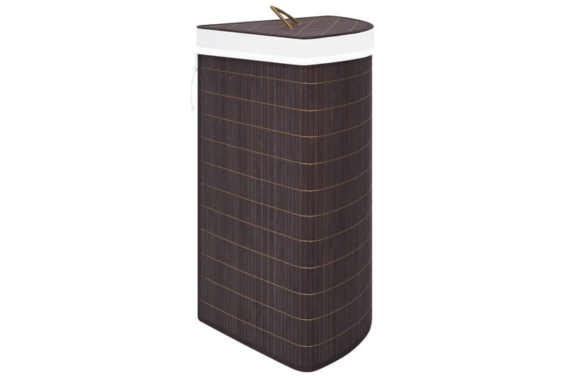 Tvättkorg för hörn bambu brun 60 L - Brun - Badrumstillbehör - Tvättkorgar