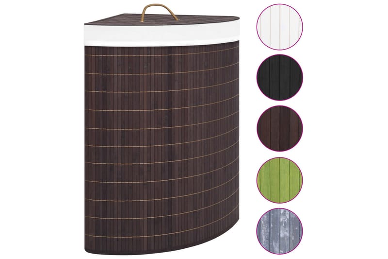 Tvättkorg för hörn bambu brun 60 L - Brun - Möbler - Tillbehör & accessoarer - Badrumstillbehör