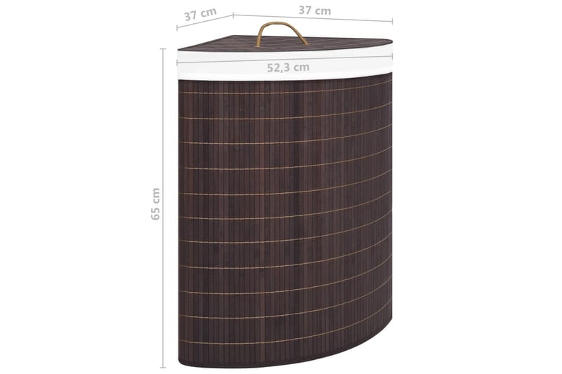 Tvättkorg för hörn bambu brun 60 L - Brun - Möbler - Tillbehör & accessoarer - Badrumstillbehör