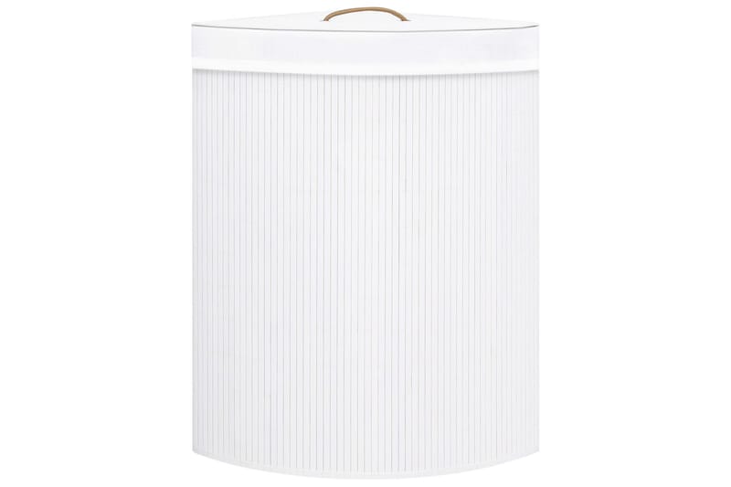 Tvättkorg för hörn bambu vit 60 L - Vit - Möbler - Tillbehör & accessoarer - Badrumstillbehör