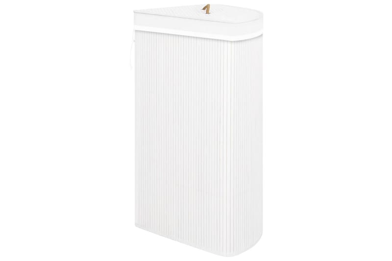 Tvättkorg för hörn bambu vit 60 L - Vit - Möbler - Tillbehör & accessoarer - Badrumstillbehör