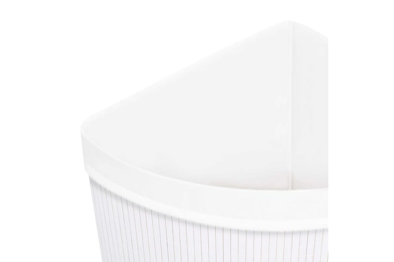Tvättkorg för hörn bambu vit 60 L - Vit - Möbler - Tillbehör & accessoarer - Badrumstillbehör