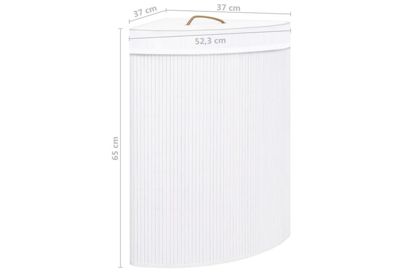 Tvättkorg för hörn bambu vit 60 L - Vit - Möbler - Tillbehör & accessoarer - Badrumstillbehör