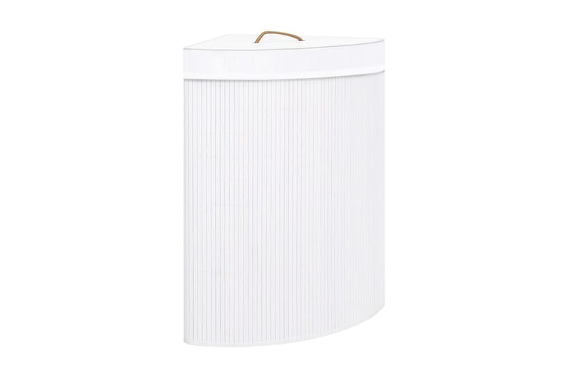 Tvättkorg för hörn bambu vit 60 L - Vit - Möbler - Tillbehör & accessoarer - Badrumstillbehör