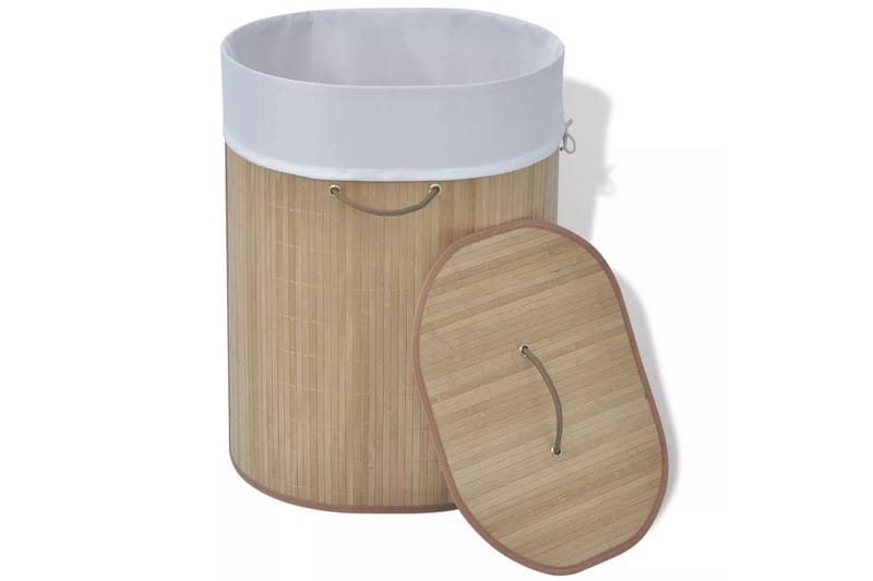 Tvättkorg i bambu oval natur - Brun - Möbler - Tillbehör & accessoarer - Badrumstillbehör