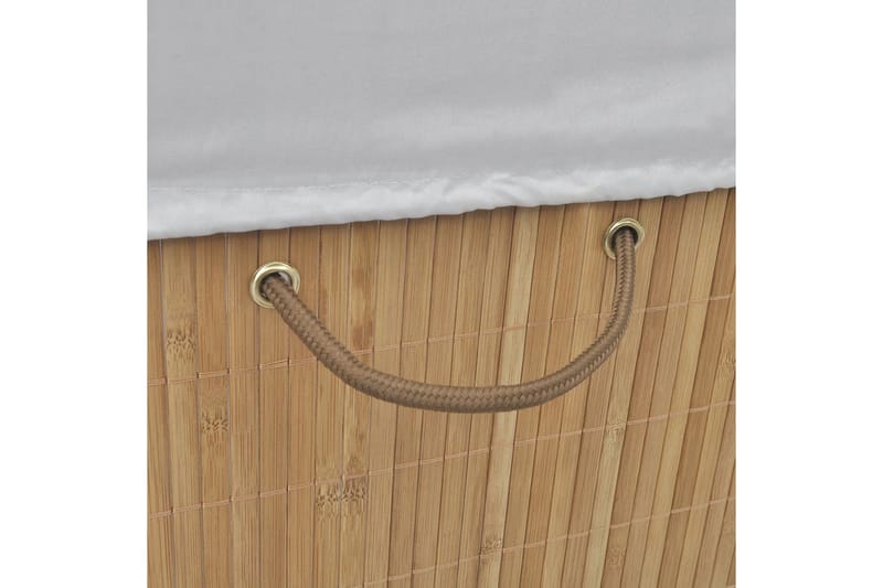 Tvättkorg i bambu rektangulär naturfärg - Brun - Badrumstillbehör - Tvättkorgar