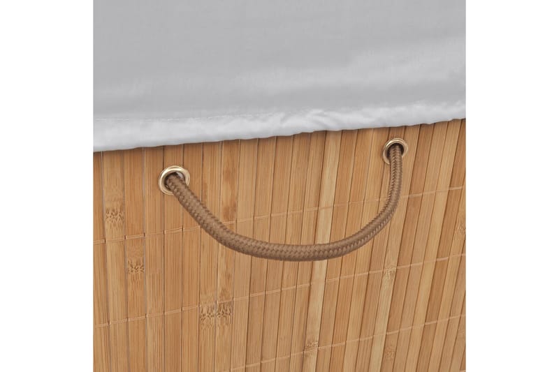 Tvättkorg i bambu rektangulär naturfärg - Brun - Badrumstillbehör - Tvättkorgar