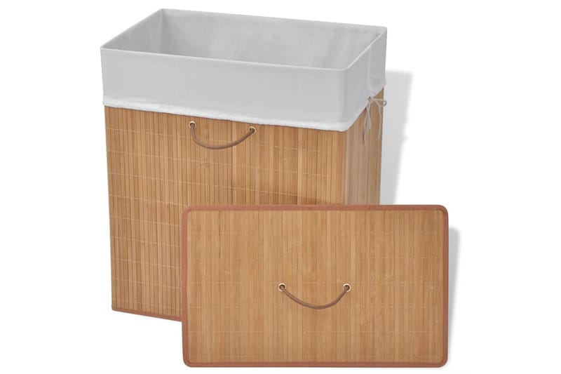 Tvättkorg i bambu rektangulär naturfärg - Brun - Möbler - Tillbehör & accessoarer - Badrumstillbehör