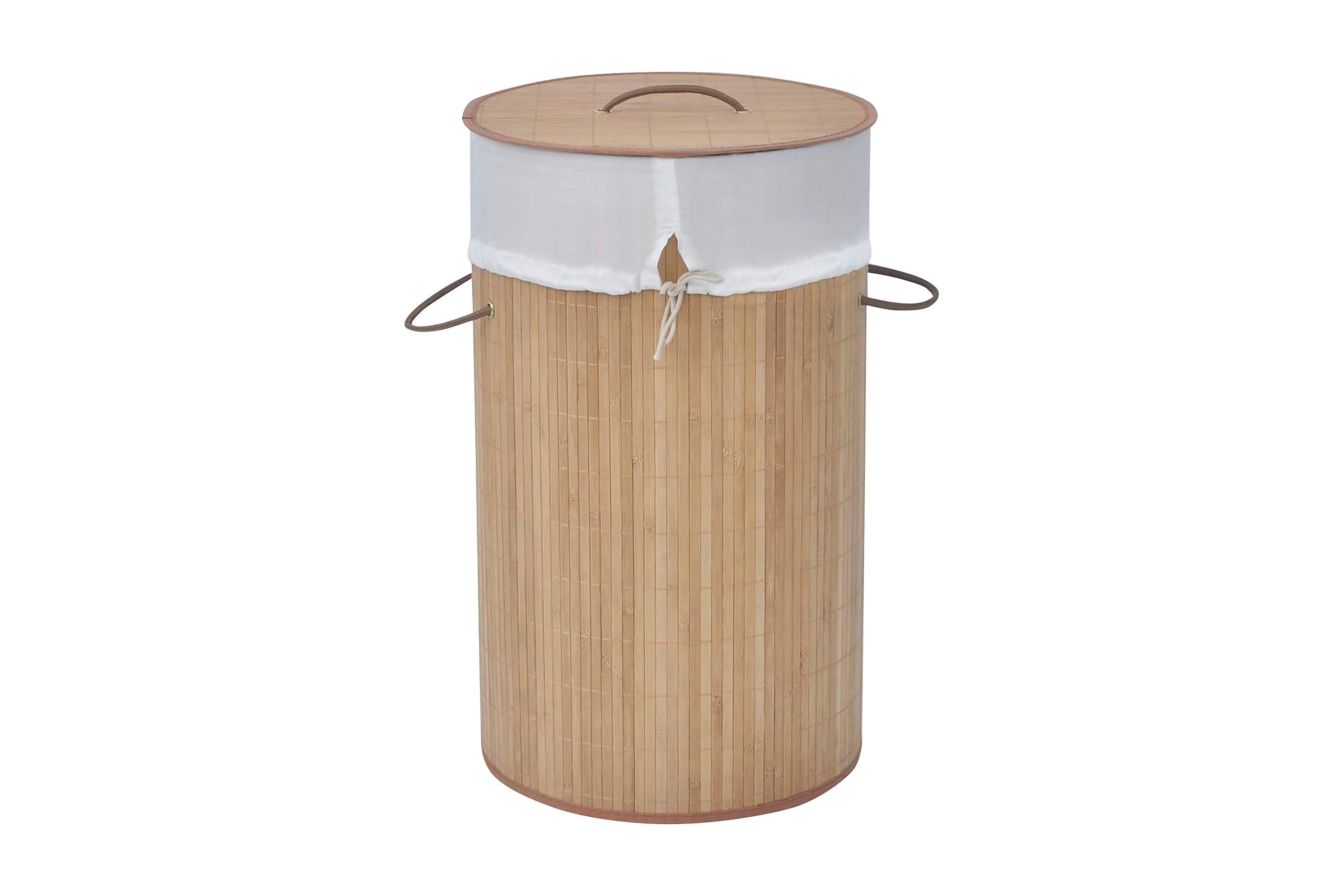 Be Basic Tvättkorg i bambu rund naturfärg – Brun
