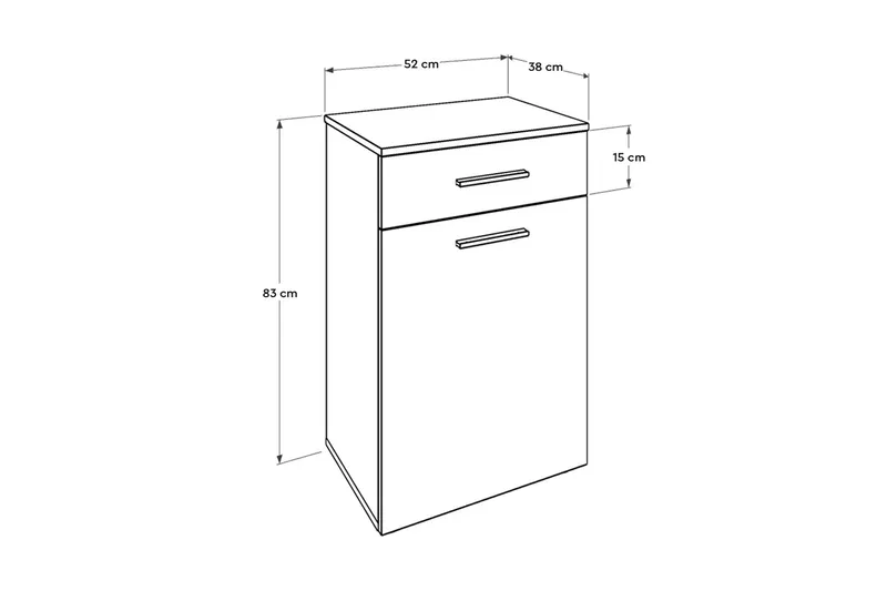 Tvättkorgsskåp 52x83 cm - Vit - Möbler - Tillbehör & accessoarer - Badrumstillbehör
