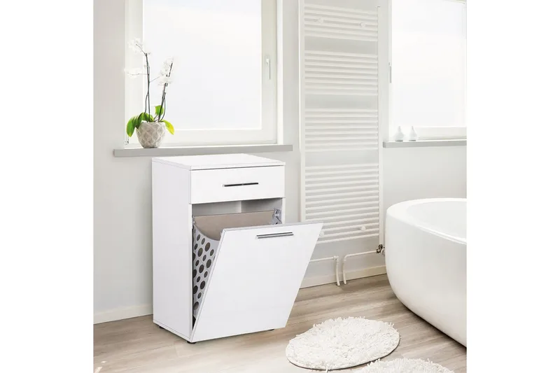 Tvättkorgsskåp 52x83 cm - Vit - Möbler - Tillbehör & accessoarer - Badrumstillbehör