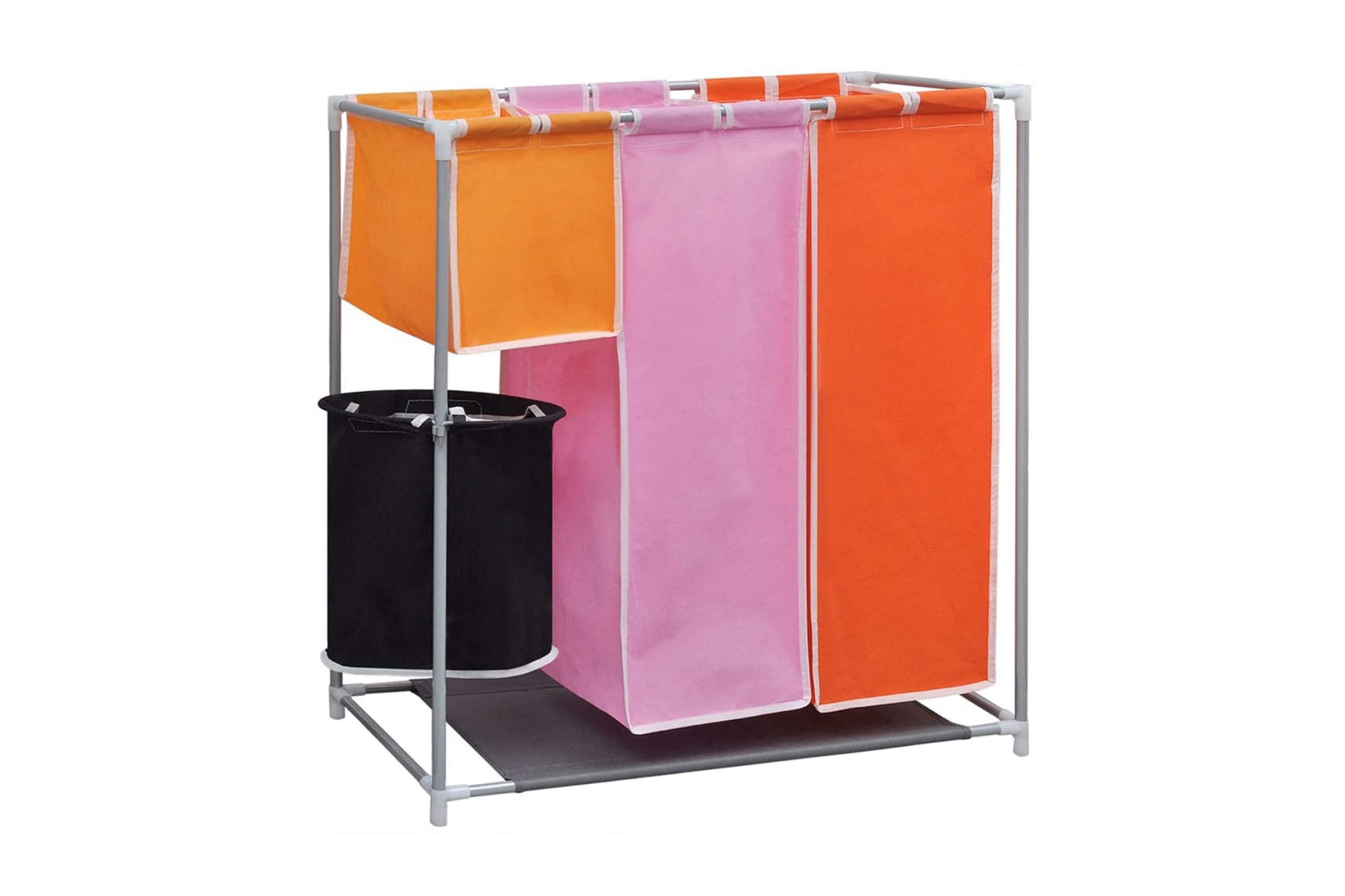 Tvättsorterare 3 sektioner 2 st med en tvättkorg – Flerfärgad